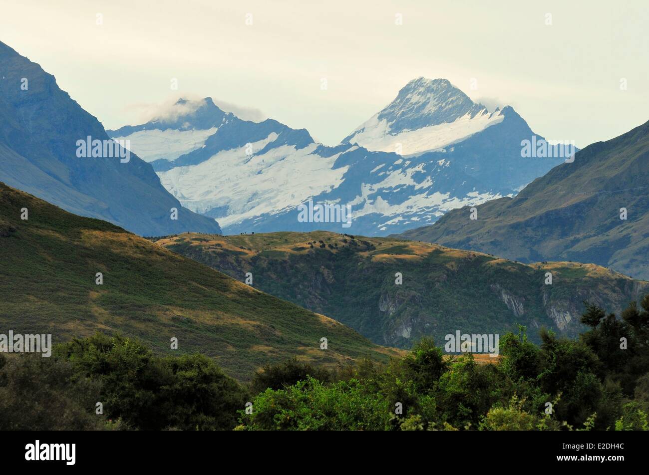 'Isola Sud della Nuova Zelanda Otago regione Te Wahipounamu sito elencato come patrimonio mondiale dall' UNESCO il Monte aspiranti Parco Nazionale Foto Stock