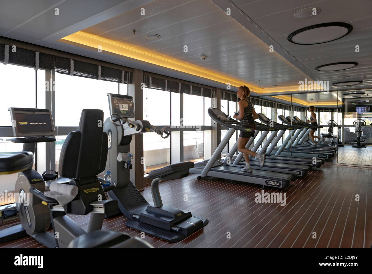 Spagna crociera Austral yacht Compagnie du Ponant la sala fitness Foto Stock