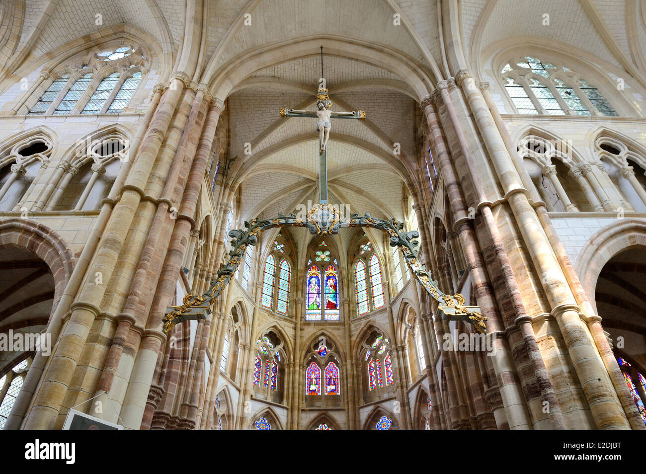 Francia Marne villaggio di Saint Amand sur Fion Saint-Amand chiesa il coro del XIII secolo con il fascio di rood e il Foto Stock