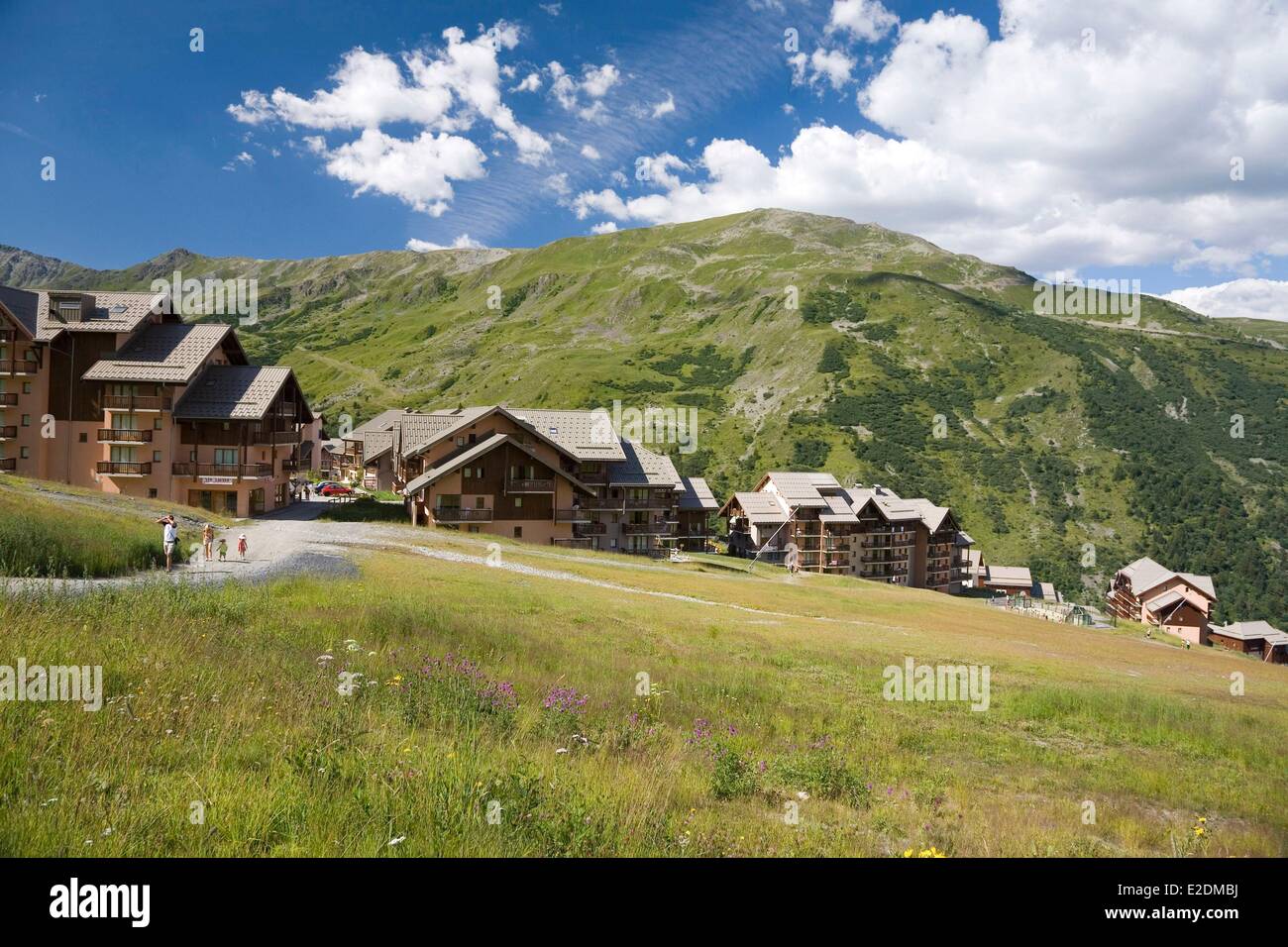 Francia Savoie Maurienne Valmeinier estivo e invernale Foto Stock