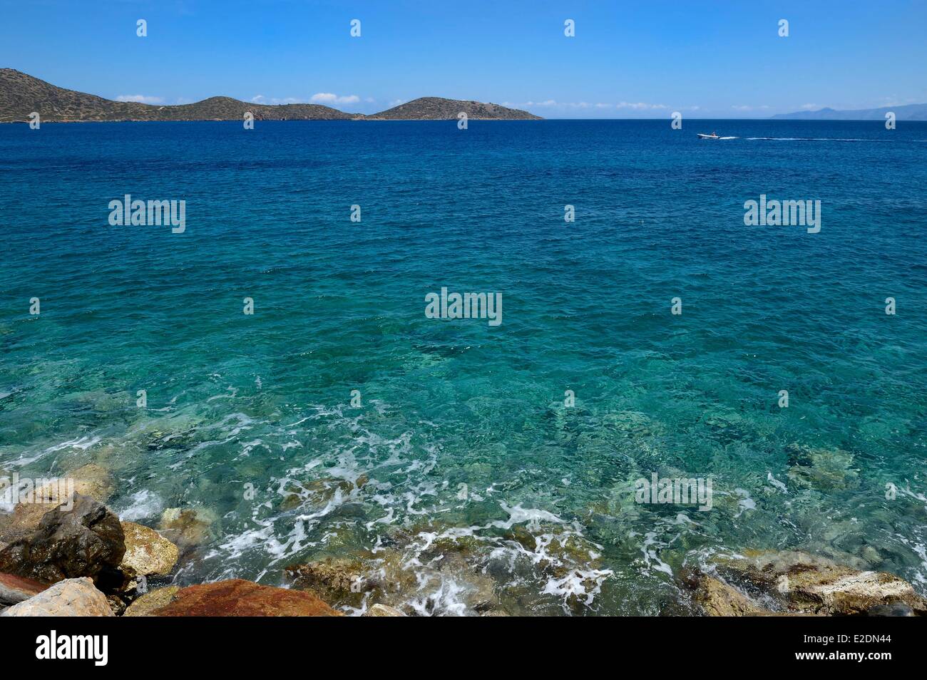 Grecia Creta Agios Nikolaos regione costa Elounda Foto Stock