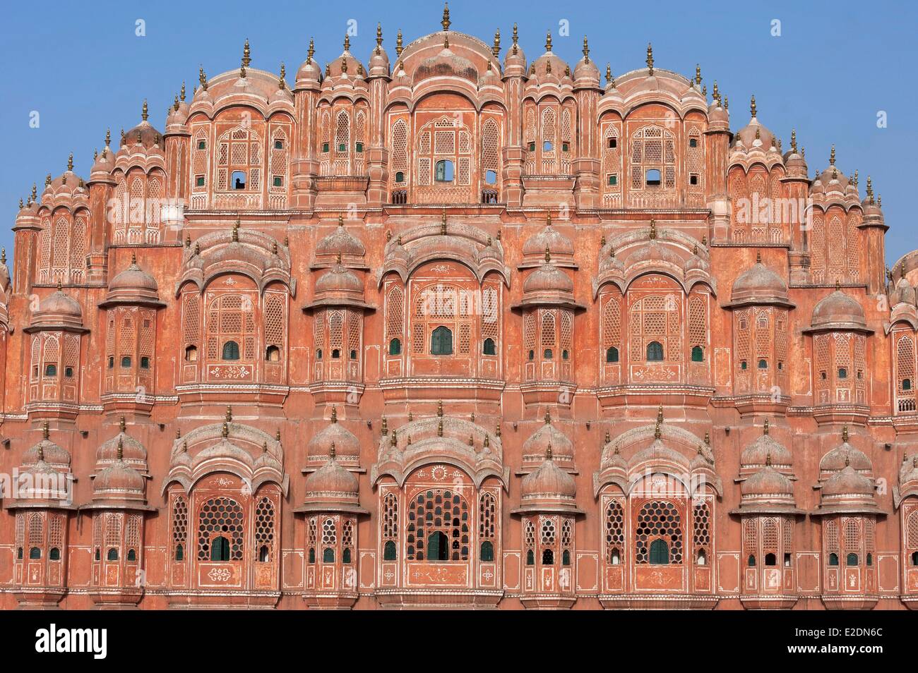 India Rajasthan Jaipur palazzo dei venti Hawa Mahal è stato costruito in 1799 Foto Stock