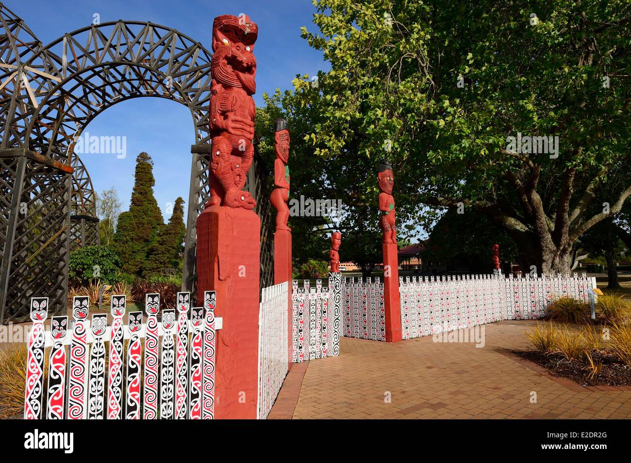 Nuova Zelanda Isola del nord Baia di Planty regione Rotorua la principessa Arch e il gateway è l'ingresso ai Giardini del Governo Foto Stock