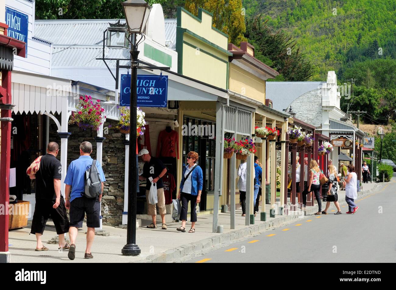 Nuova Zelanda Isola del Sud regione di Otago Arrowtown è una storica gold città mineraria sulle rive del fiume freccia l'originale Foto Stock