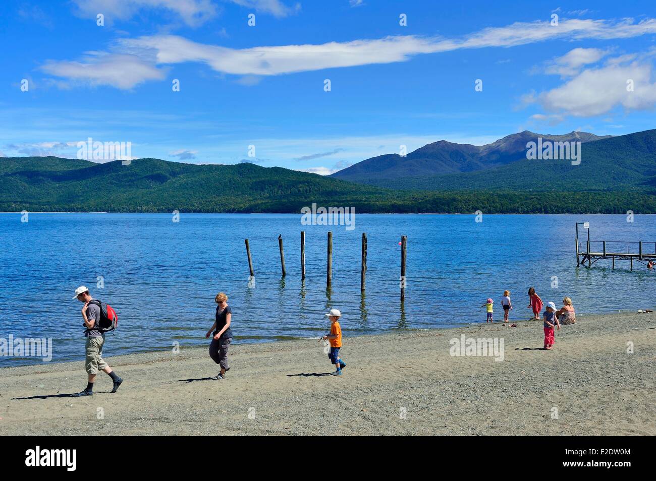 'Isola Sud della Nuova Zelanda Southland Regione Lago Te Anau è il lago più grande isola nel Sud Foto Stock