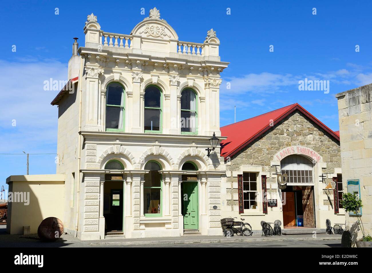 Nuova Zelanda, Isola del Sud, regione di Otago, Oamaru è un centro urbano sul lungomare con ben conservati edifici vittoriani dal 1880, l'ex porto Board office (Porto Street) è stata costruita nel 1876 in stile rinascimentale veneziano Foto Stock