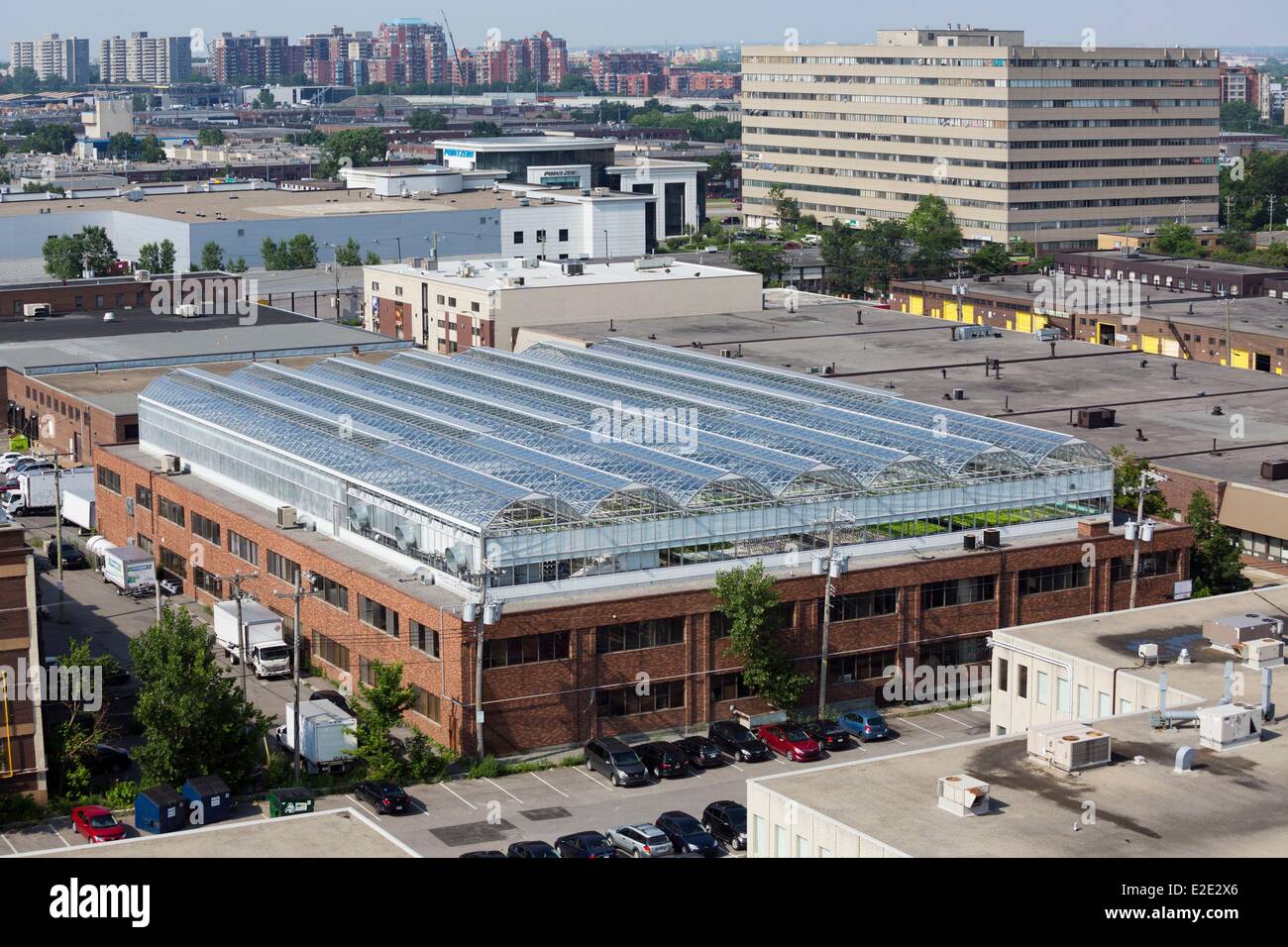 Canada Quebec Montreal provincia distretto Ahuntsic-Cartierville Lufa aziende il primo serra commerciale su un tetto in la Foto Stock