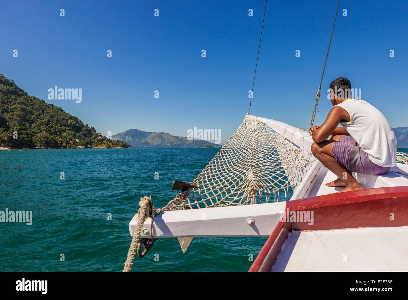 Brasile Rio de Janeiro membro la Costa Verde Ilha Grande un isola a 1 ora di barca da Angra dos Reis Foto Stock