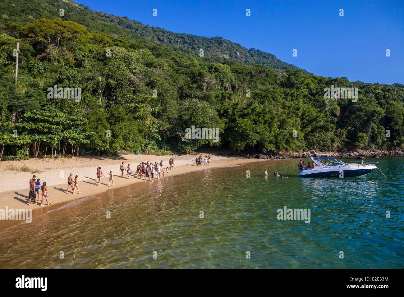 Brasile Rio de Janeiro membro la Costa Verde Ilha Grande un isola a 1 ora di barca da Angra dos Reis Japaris beach Foto Stock