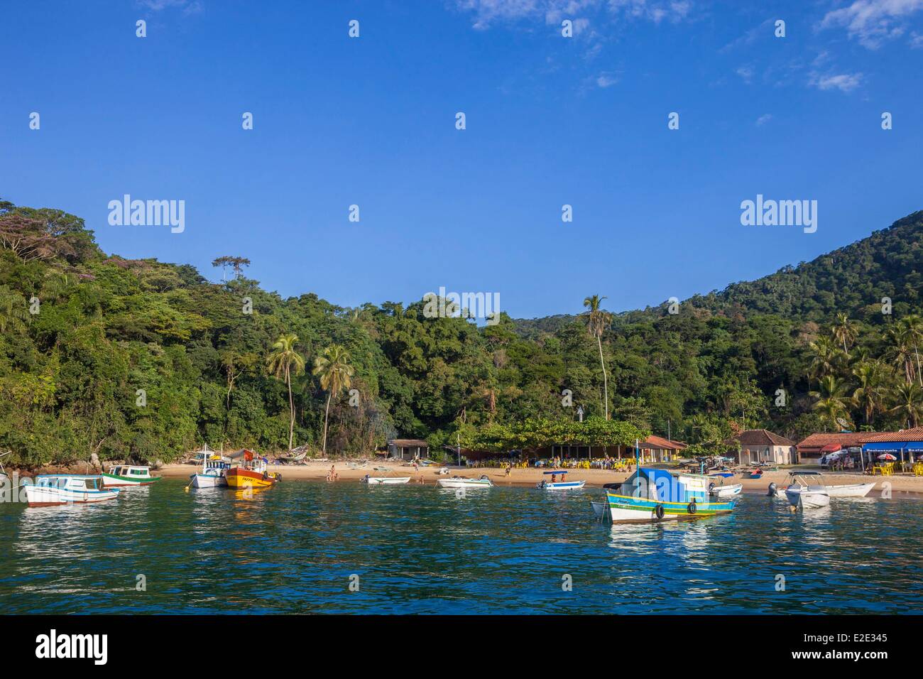 Brasile Rio de Janeiro membro la Costa Verde Ilha Grande un isola a 1 ora di barca da Angra dos Reis Japaris beach Foto Stock