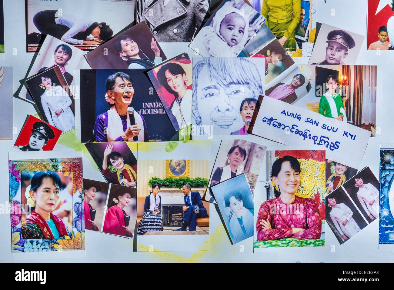 Myanmar (Birmania) divisione di Yangon Yangon Lega nazionale per la democrazia goodies off Aung San Suu Kyi Foto Stock