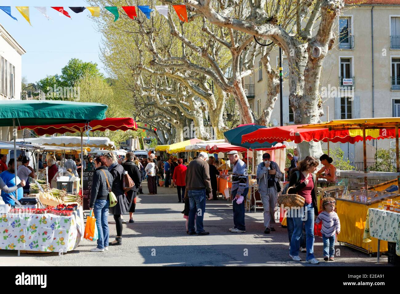 Francia, Gard, Saint Jean du Gard, giorno di mercato Foto Stock