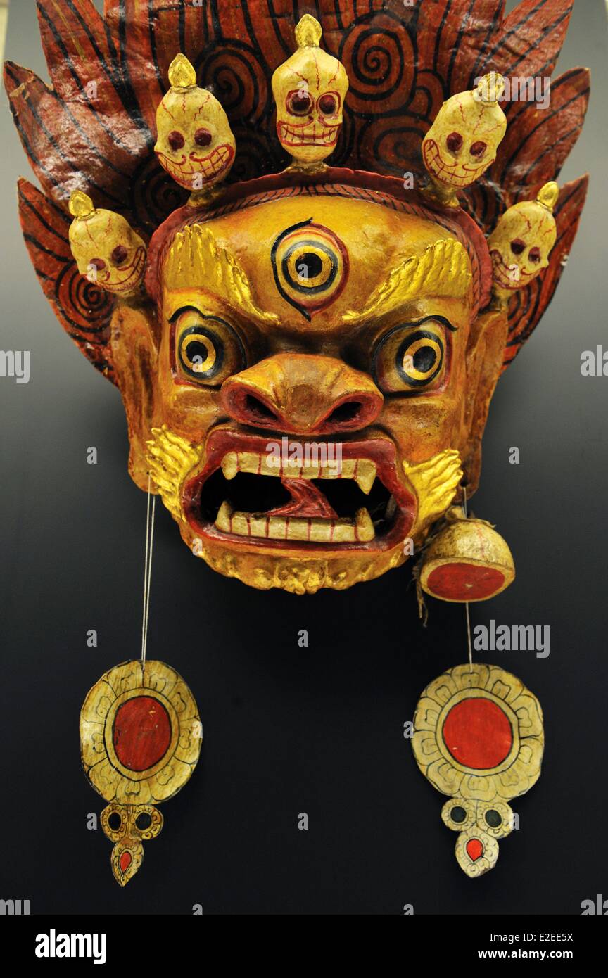 Cina, Shanghai, a Piazza del Popolo, il museo di Shanghai, maschera tibetana Foto Stock
