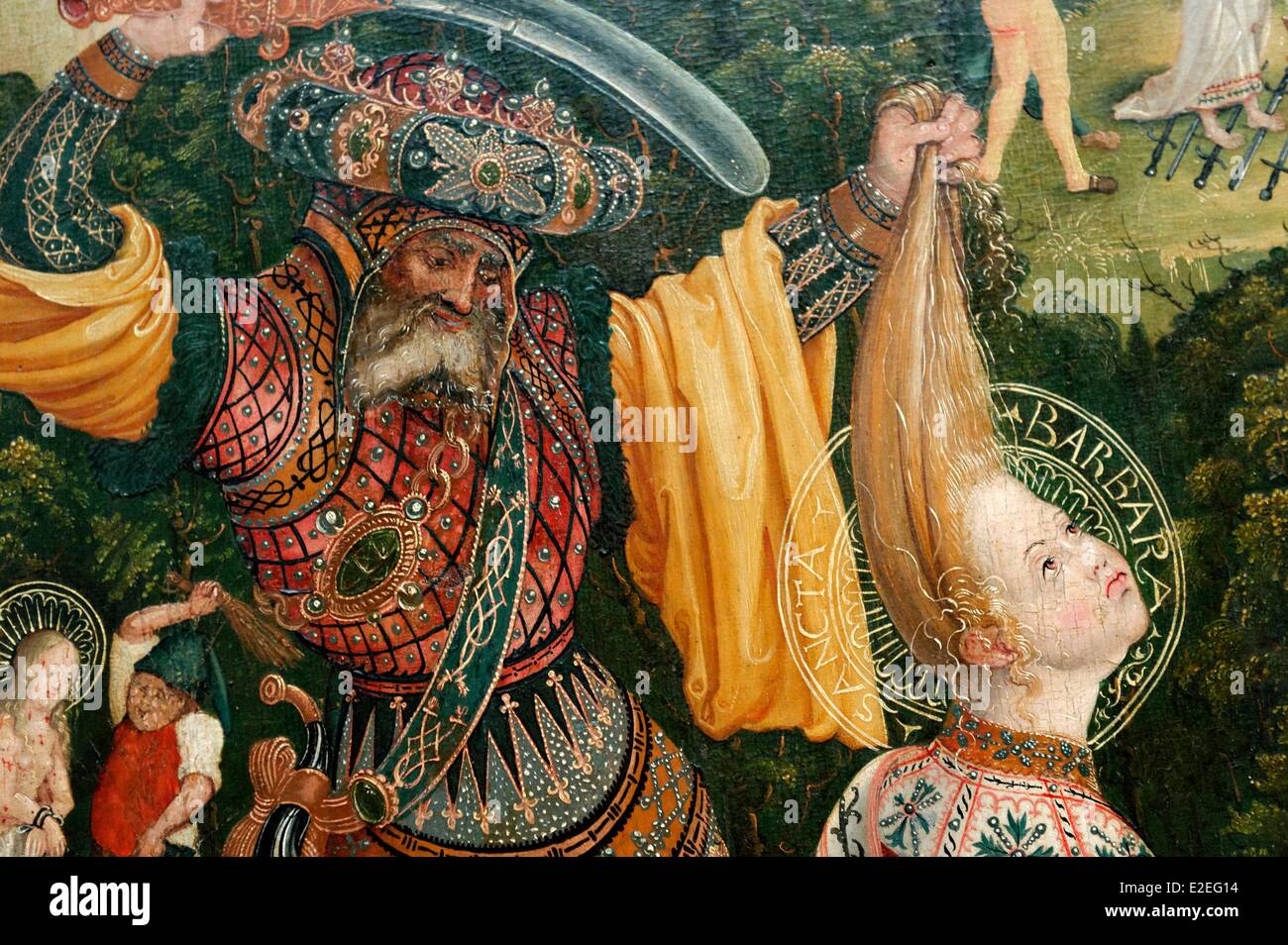 Germania, Baden Wurttemberg, Stoccarda, la Neue Staatsgalerie, Pala di Santa Barbara da Jerg Ratger, 1510 Foto Stock