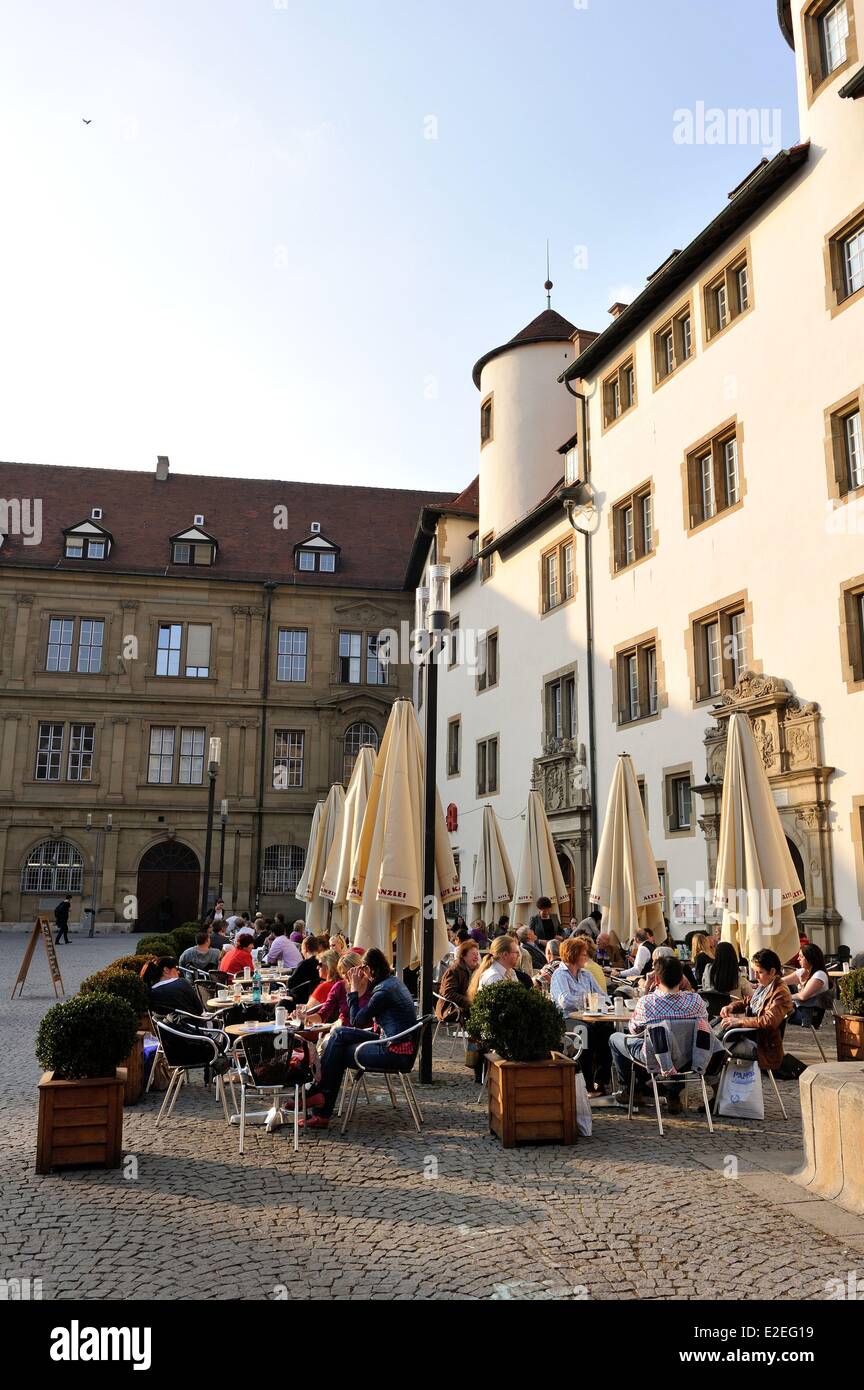 Germania, Bade Wurtemberg, Stoccarda, Schillerplatz Cafe Restaurant Alte Kanzlei in cancelleria vecchia Foto Stock