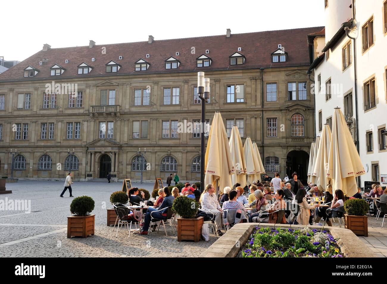 Germania, Bade Wurtemberg, Stoccarda, Schillerplatz Cafe Restaurant Alte Kanzlei in cancelleria vecchia Foto Stock