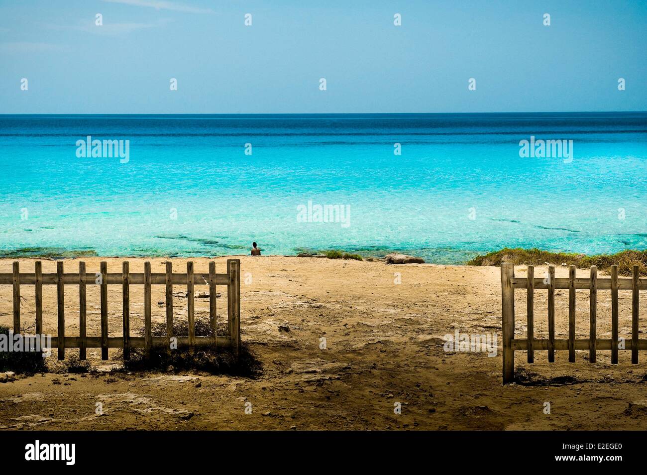 Isole Baleari Spagna, Formentera, Spiaggia di Migjorn Foto Stock