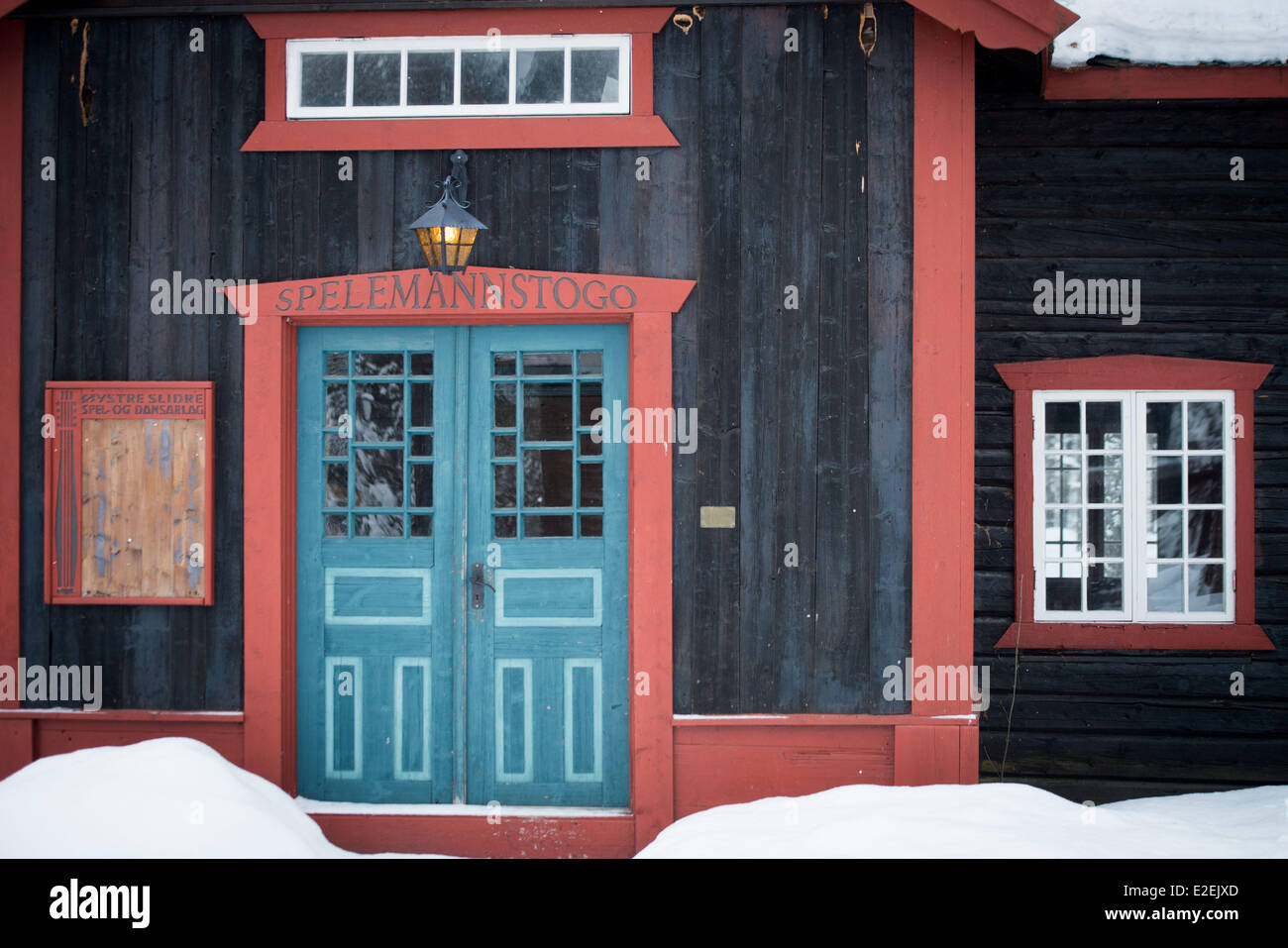 Norvegia, contea di Oppland, Heggenes, la boutique hotel Herangtunet, dettagli degli esterni Foto Stock