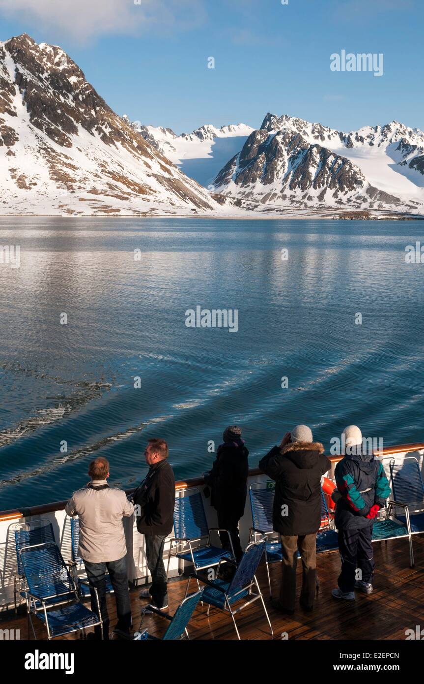 Norvegia Isole Svalbard, Spitzbergen, Maddalena fjord Foto Stock