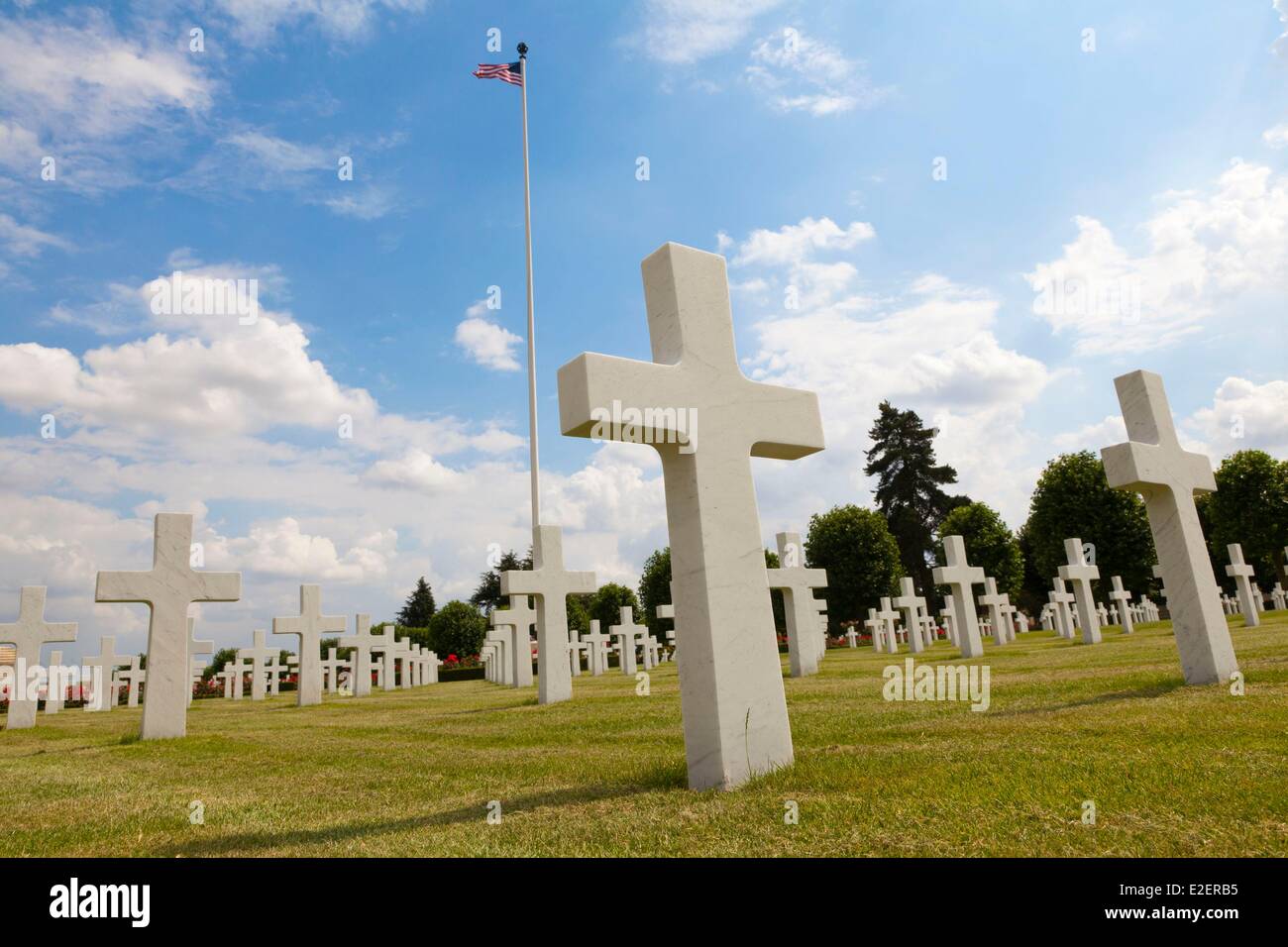 Francia, Aisne, osseo, American cimitero militare, un luogo di memoria della Grande Guerra Foto Stock