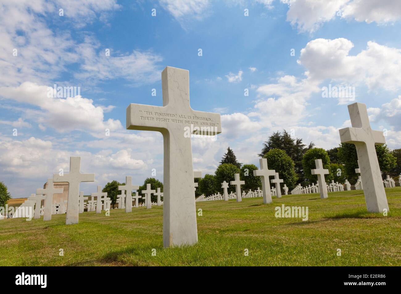 Francia, Aisne, osseo, American cimitero militare, un luogo di memoria della Grande Guerra Foto Stock