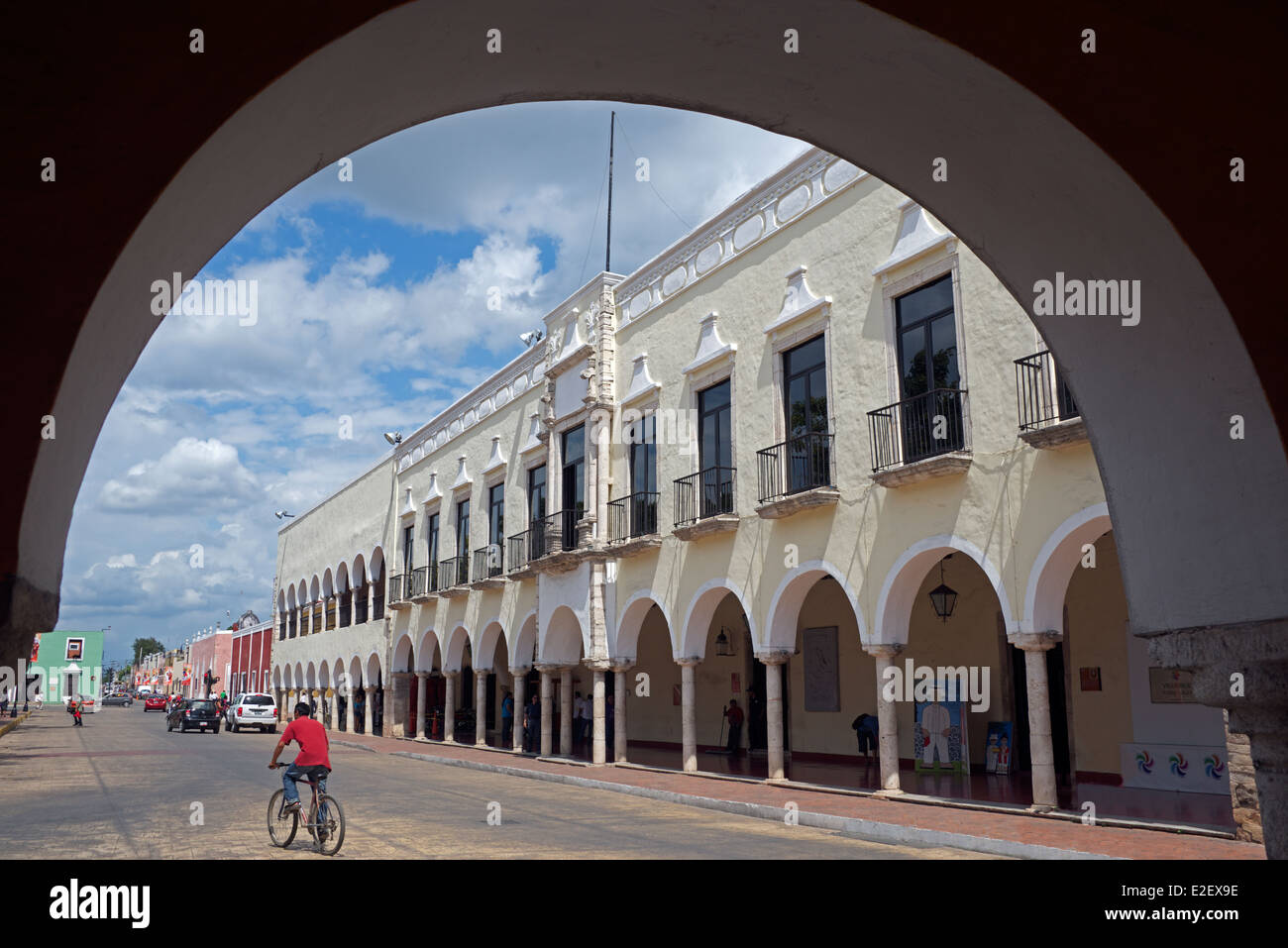 Palacio Municipal Zocalo Valladolid Yucatan Messico Foto Stock