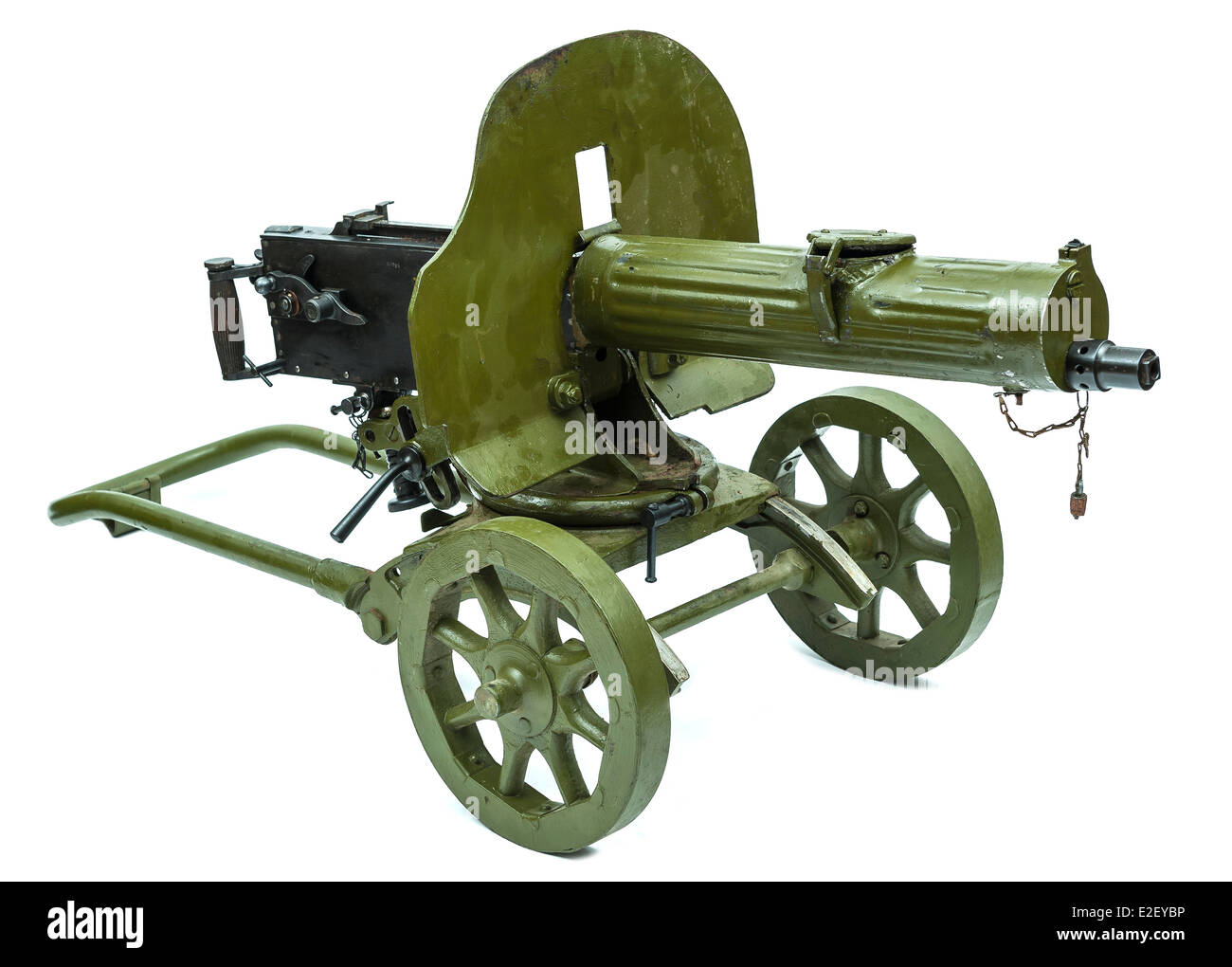 Russo Guerra Mondiale due Maxim heavy machine gun su ruote Foto Stock