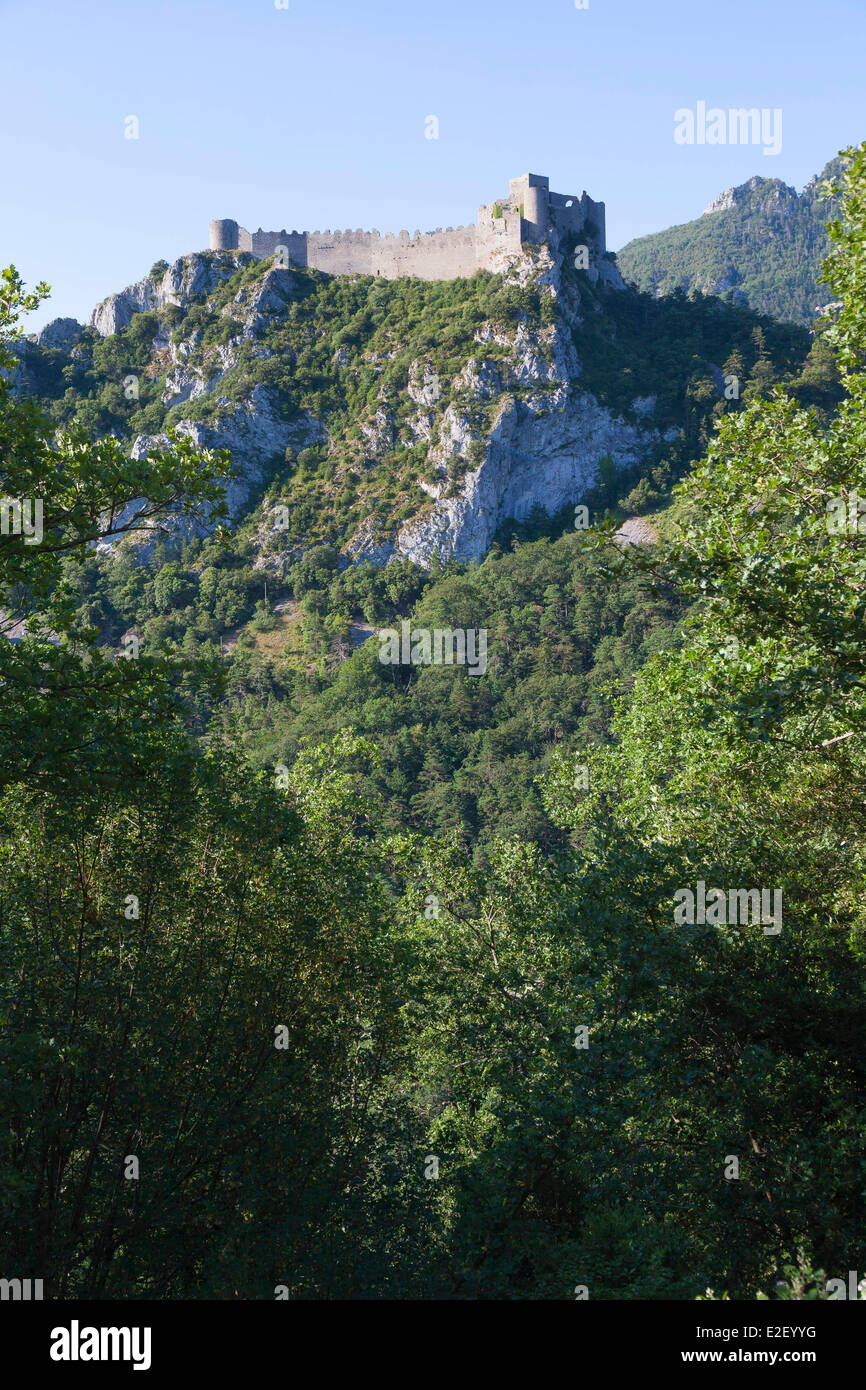 Francia, Aude, Lapradelle Puilaurens, il Castello di Puilaurens Foto Stock