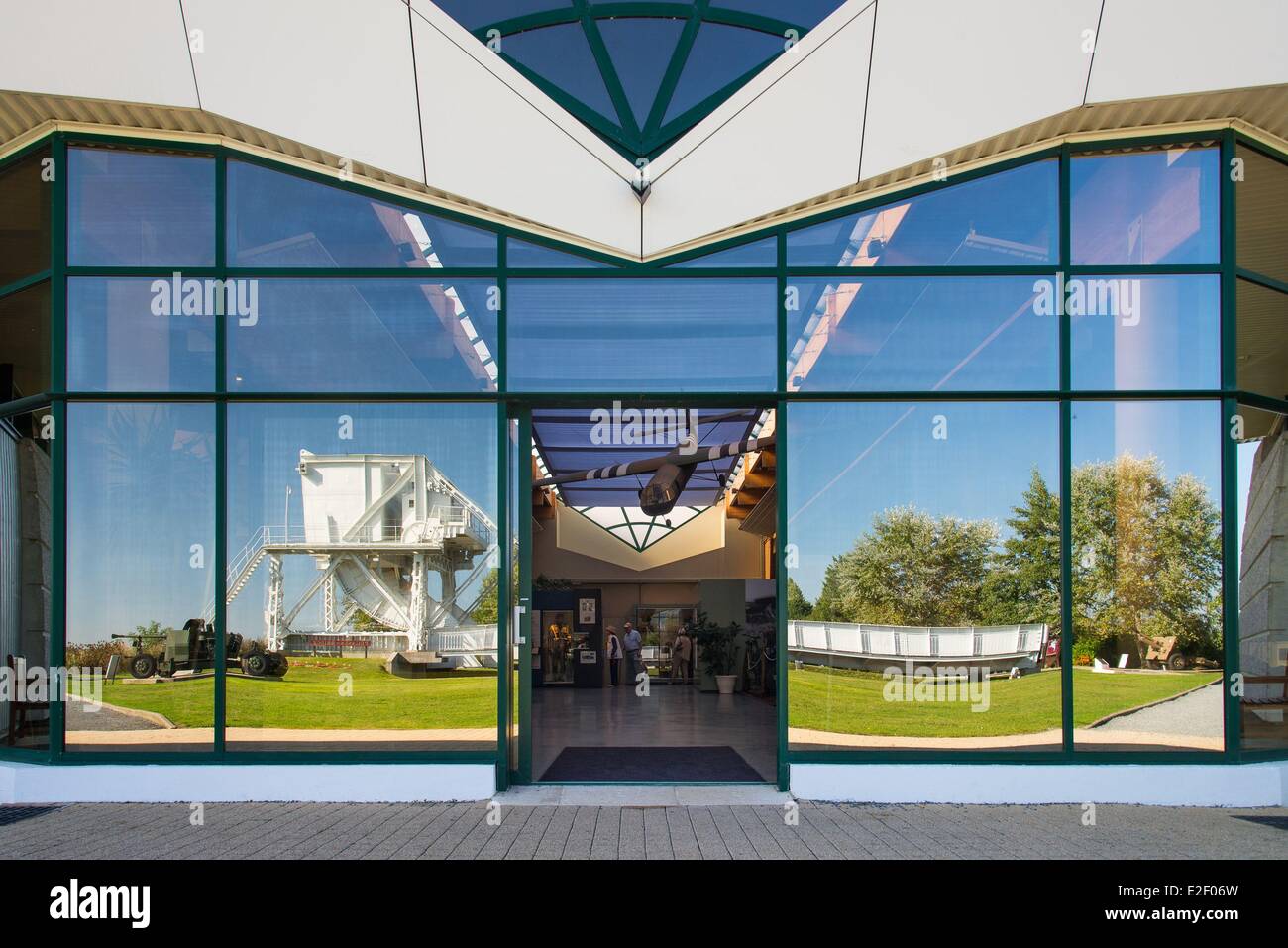 Francia Calvados Ranville Memorial Pegasus museo dedicato all'azione eroica del sesto British Airborne Division (antenna Foto Stock