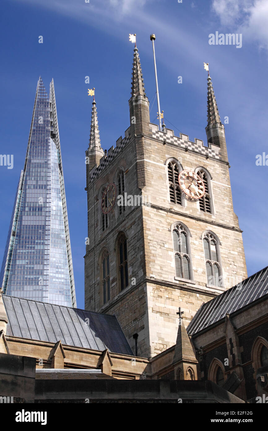 Il coccio e la Southwark Cathedral Londra Foto Stock