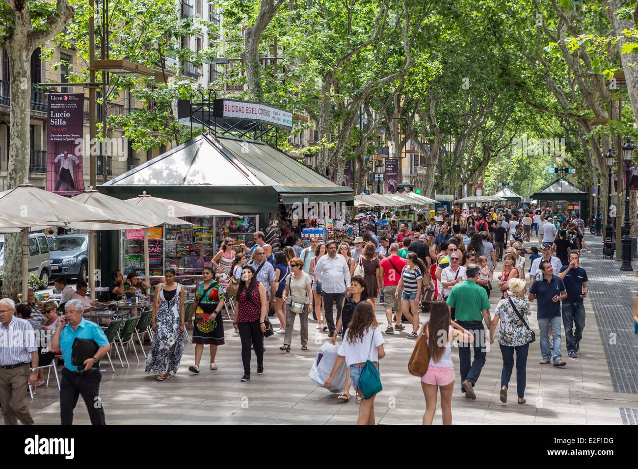 In Spagna, in Catalogna, Barcellona, La Rambla Foto Stock