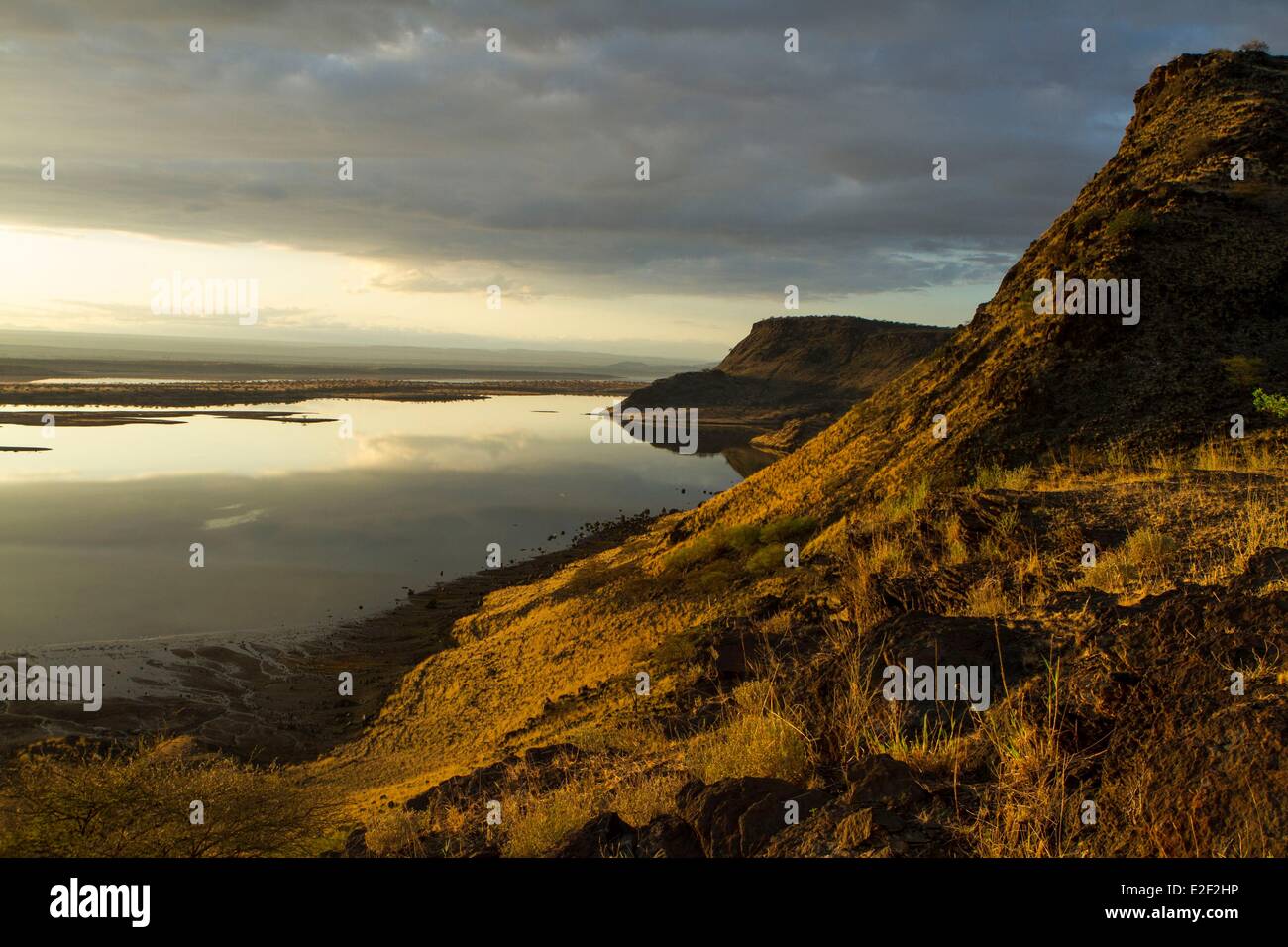 Kenya, Lake Magadi, Rift Valley, all'alba Foto Stock