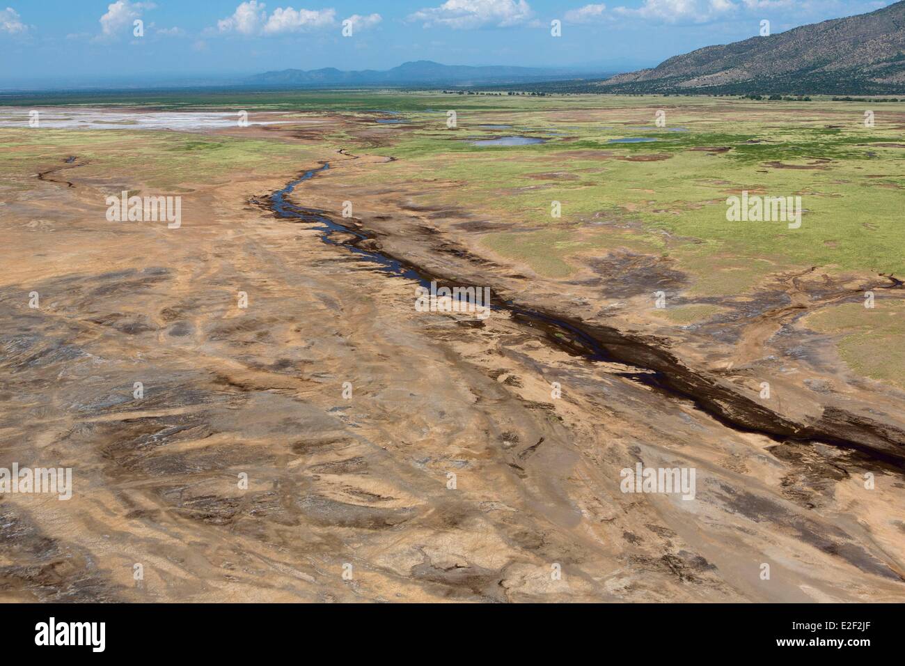 Kenya, attorno al lago Magadi (vista aerea) Foto Stock