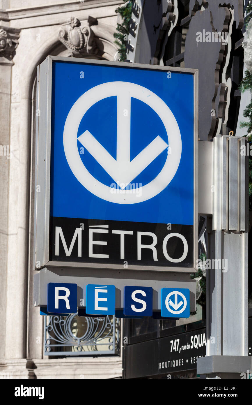 Canada, Provincia di Quebec, Montreal, la città sotterranea, ingresso della metropolitana del World Trade Center Foto Stock