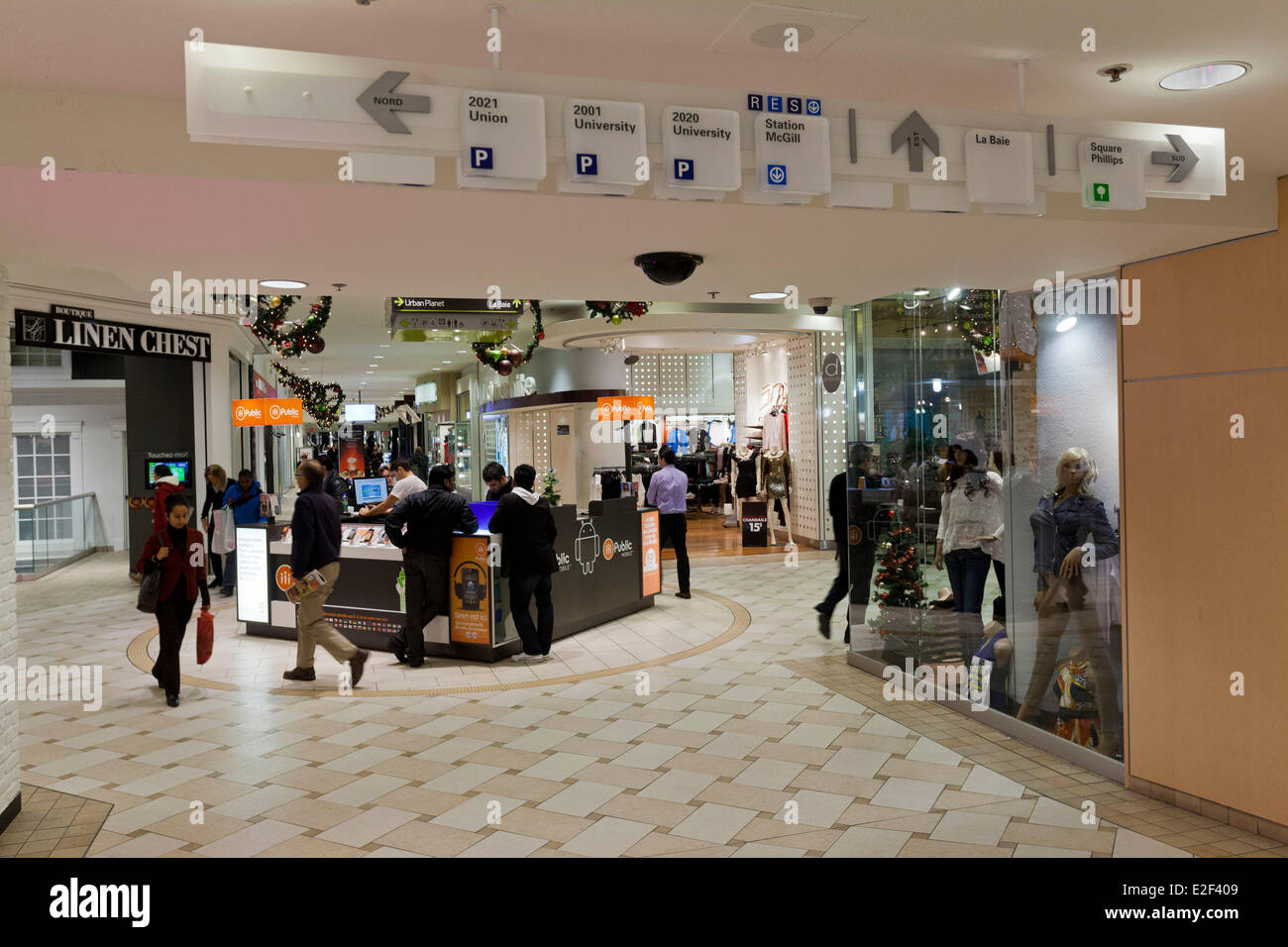 Canada Quebec Montreal Provincia Città Sotterranea galleria commerciale tra il complesso Les Ailes de la Mode e la Hudson Foto Stock
