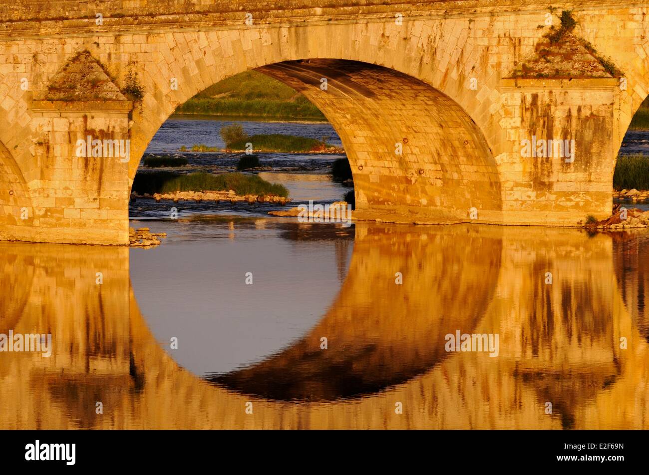 Francia, Loir et Cher, Valle della Loira sono classificati come patrimonio mondiale dall' UNESCO, Blois, Pont Jacques Gabriel, ponte sul fiume Loira Foto Stock