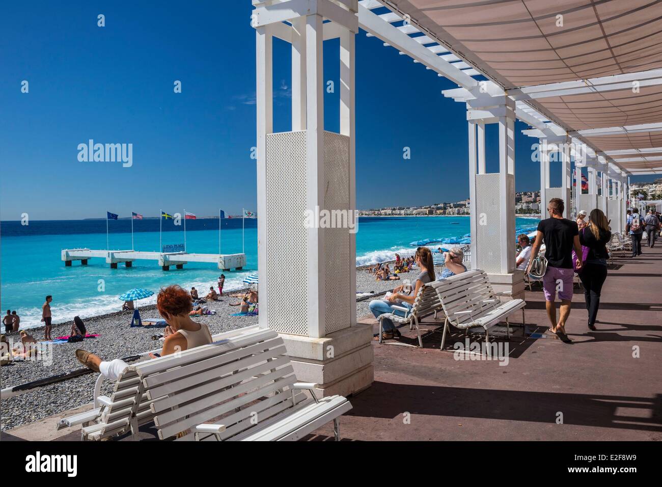 Francia, Alpes Maritimes, Nizza Promenade des Anglais Foto Stock