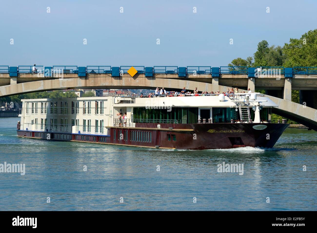Francia, Rhone, Lione, crociera in barca sul fiume Rodano Foto Stock