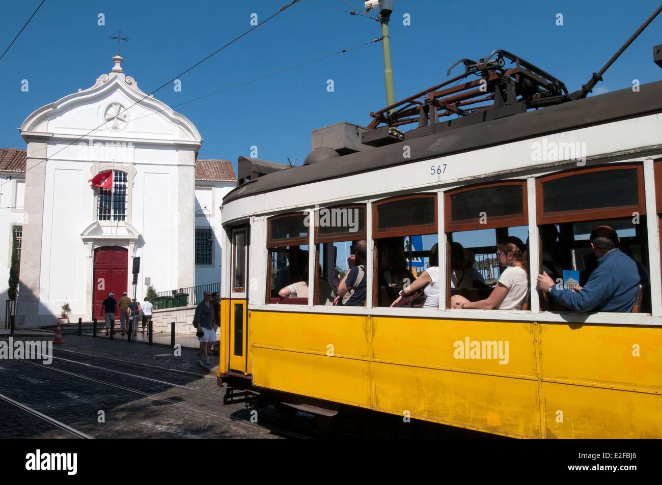 Il Portogallo, Lisbona, Lisbona tram, linea 28, in funzione dal 1873 Foto Stock