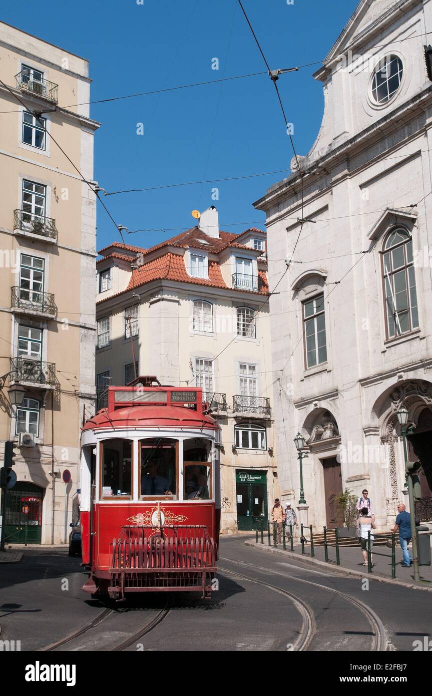 Il Portogallo, Lisbona, Lisbona tram, linea 28, in funzione dal 1873 Foto Stock