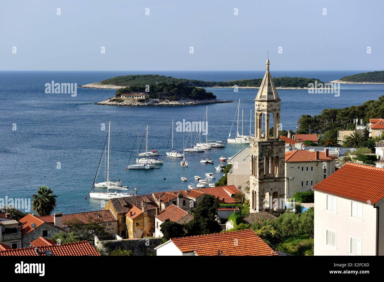 Croazia, Dalmazia, costa dalmata, isola di Hvar Hvar città Foto Stock