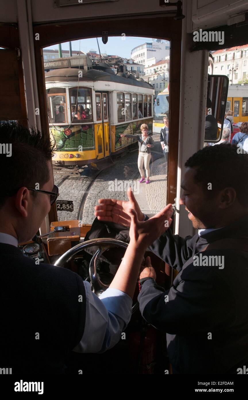 Il Portogallo, Lisbona, Lisbona tram, linea 28, in funzione dal 1873 Foto Stock