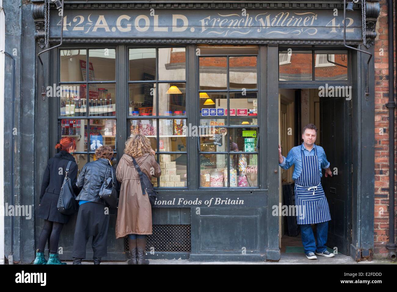 Regno Unito, Londra, Spitalfields, A.Gold store, solo specialista in cibi tradizionali Inglesi in città Foto Stock