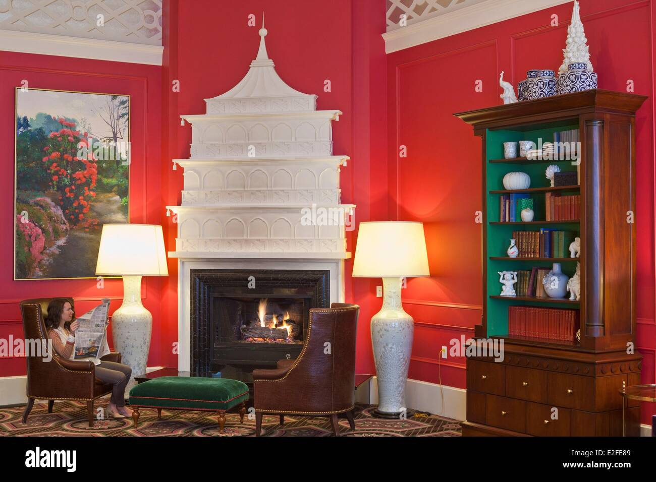 Stati Uniti, Oregon, Portland, Monaco hotel, lounge Foto Stock