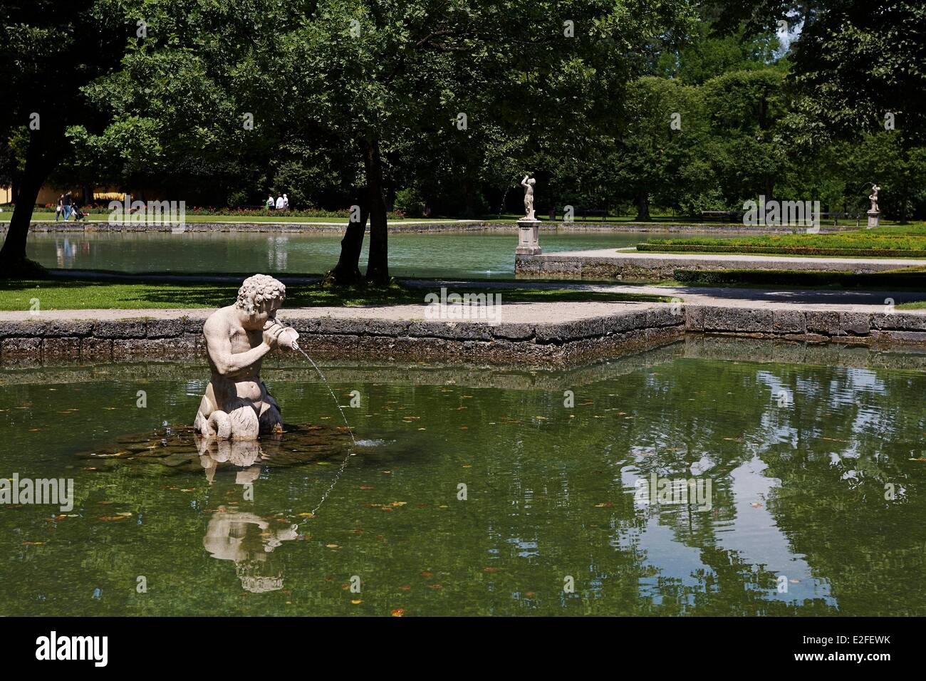 Austria, Land di Salisburgo, Bacino del Castello di Hellbrunn (Schloss Hellbrunn) Foto Stock