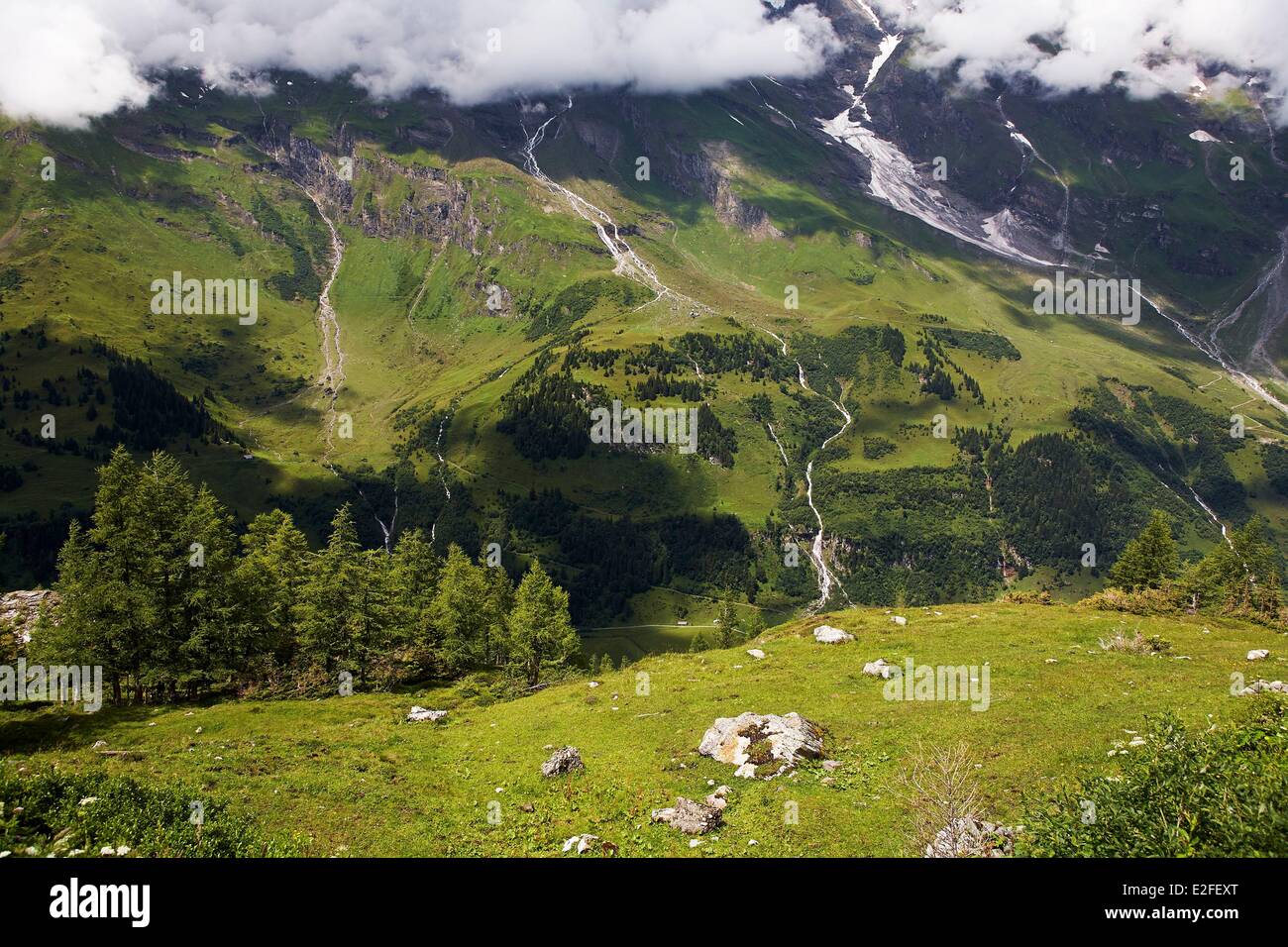 Austria, Land di Salisburgo, parco nazionale degli Hohe Tauern, Grossglockner Strada alpina Foto Stock