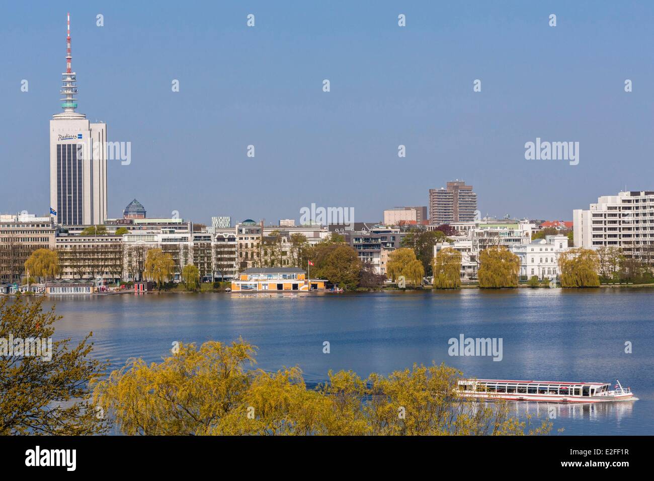 Germania, Amburgo, Aussenalster (Alster esterno), il lago nel cuore della città Foto Stock