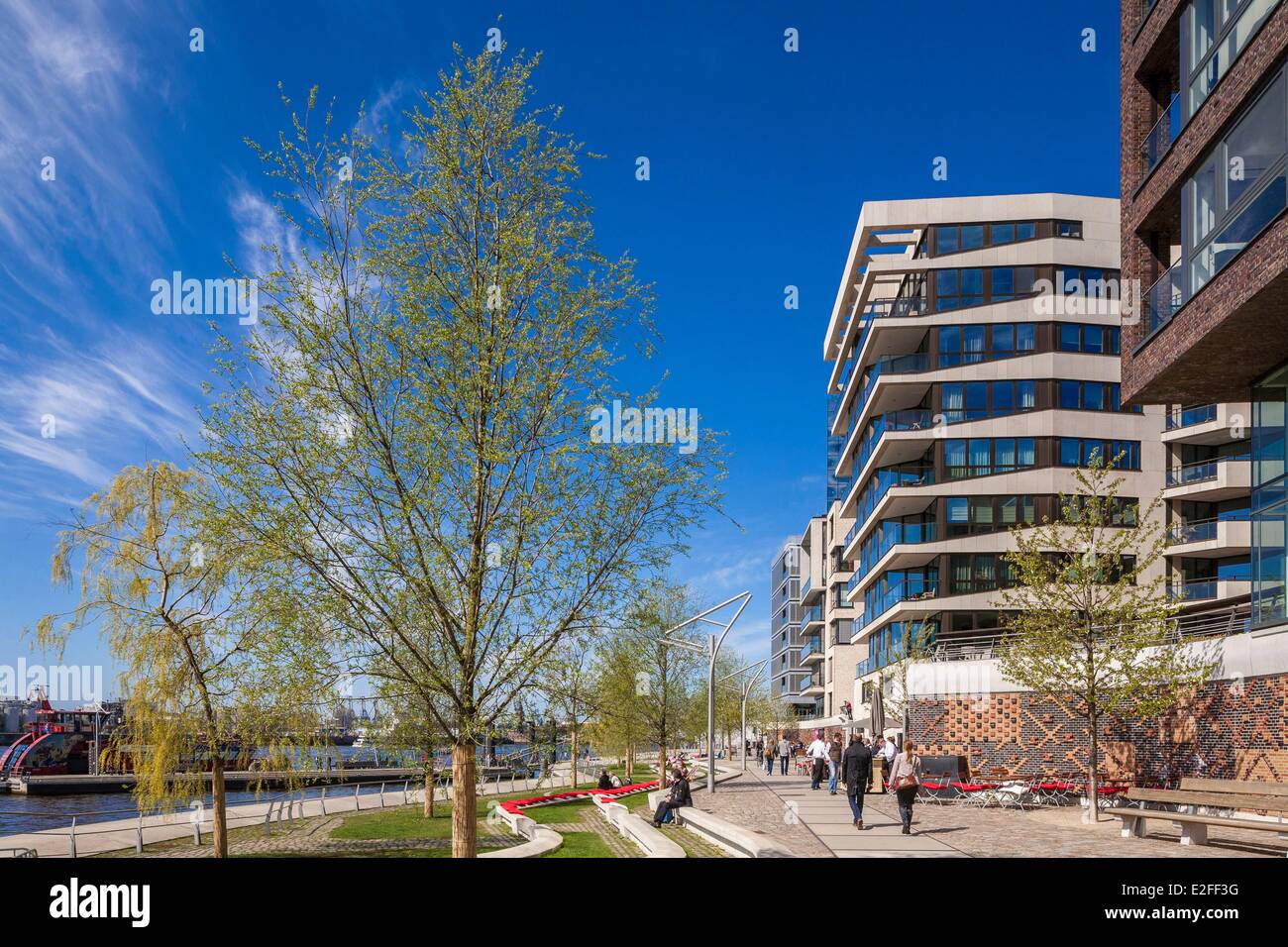 Germania Amburgo HafenCity che si sviluppa il più importante progetto europeo di pianificazione urbana con la riabilitazione di 155 Foto Stock