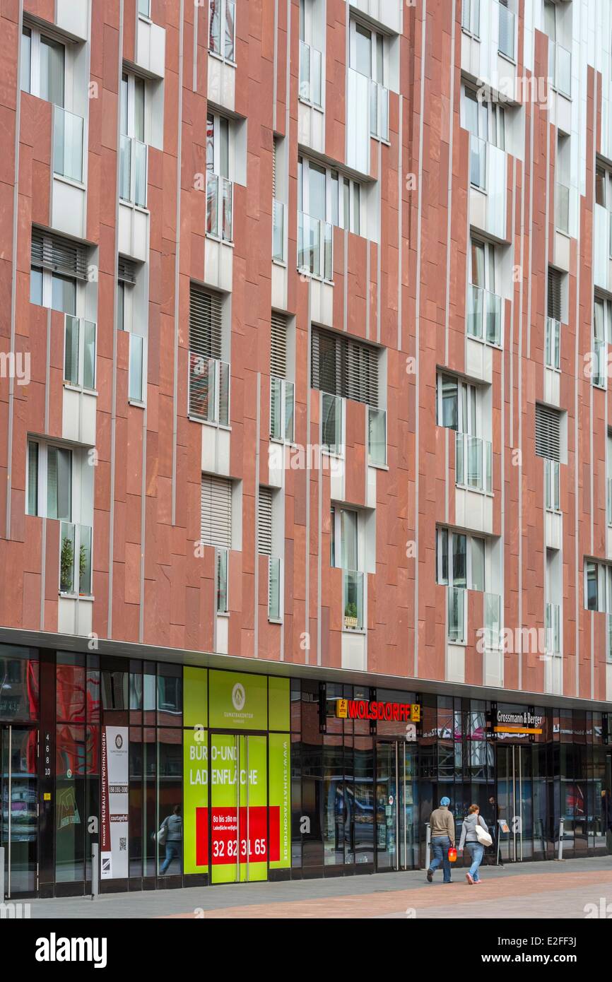 Germania Amburgo HafenCity che si sviluppa il più importante progetto europeo di pianificazione urbana con la riabilitazione di 155 Foto Stock
