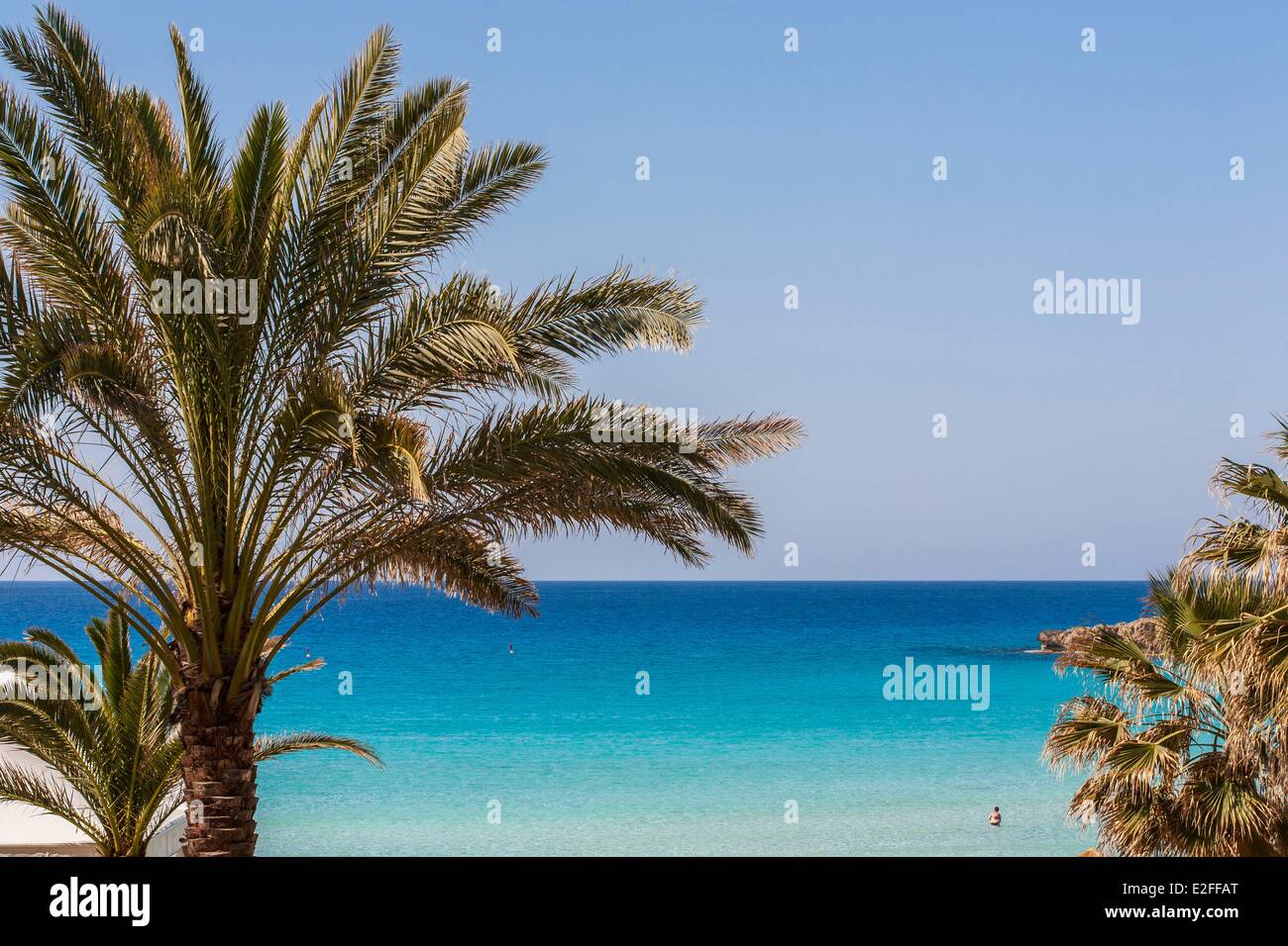Cipro, Famagusta District, Ayia Napa, Nissi Beach Foto Stock